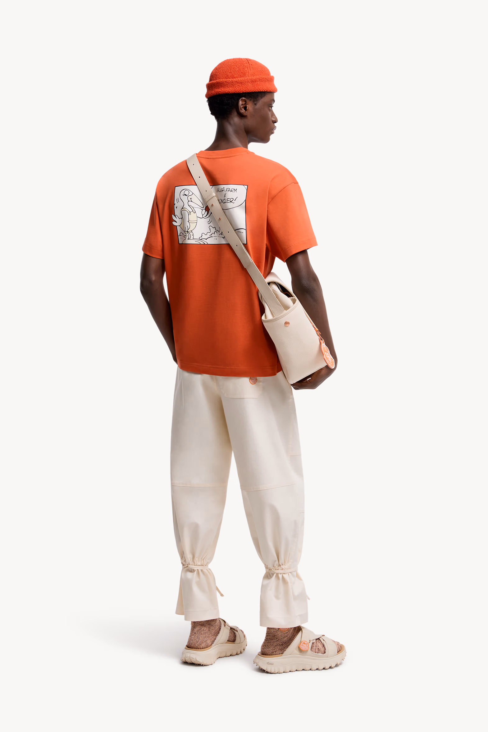 Camiseta de algodón Moncler x Gilga Farm Designed by Donald Glover Hombre Naranja Moncler 0